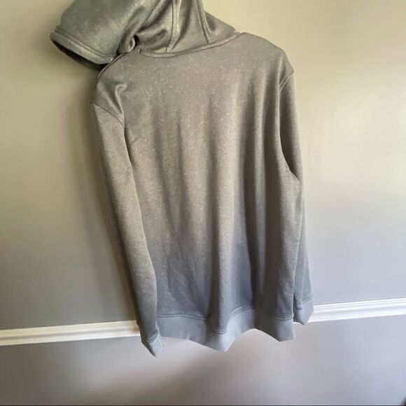 Men’s Under Armour Loose Hoodie sweatshirt size Medium M big logo gray orange - Picture 4 of 4
